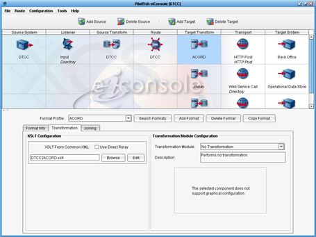 XML Transformation Stage of the XCS eiConsole